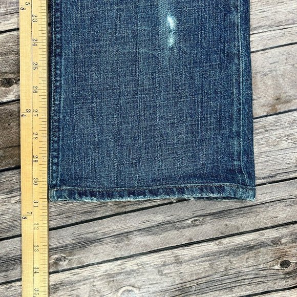 Diesel Zatiny Bootcut Jeans 32x31 Mens Blue Denim Distressed Pants Button Fly - Picture 10 of 12